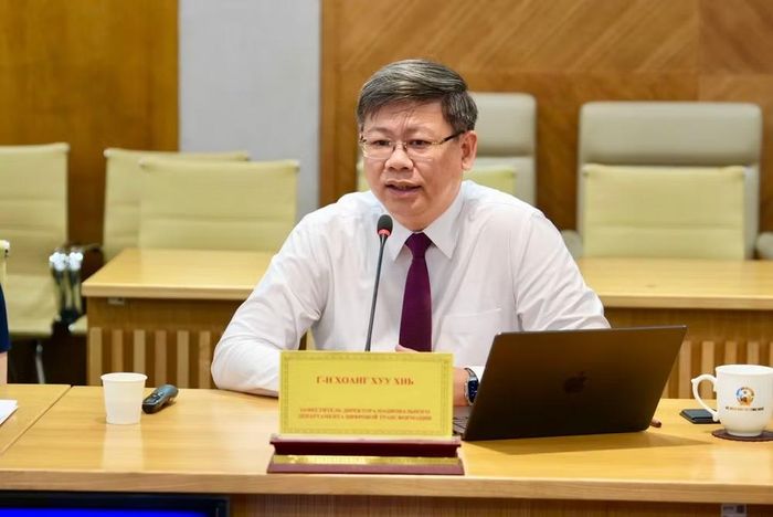 Ông Hoàng Hữu Hạnh, Phó Cục trưởng Cục Chuyển đổi số quốc gia phát biểu tại buổi làm việc - Ảnh: BKHCN.