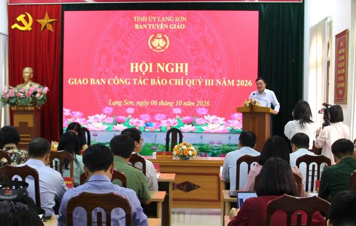 Hội nghị giao ban công tác báo chí quý III tỉnh Lạng Sơn, sáng 6/10.