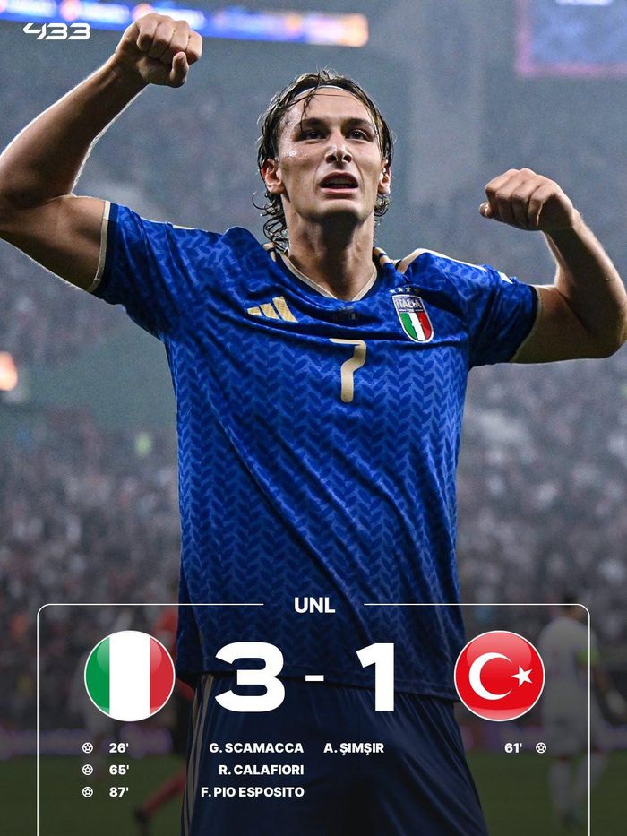 Italia đang thể hiện tốt tại Nations League