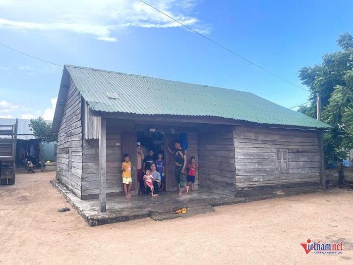 Từ ngày trở về, ngôi nhà của ông Nay Glip trở nên vui nhộn hẳn lên. Ảnh: Trần Hoàn