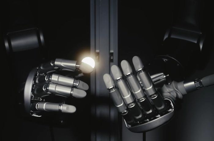 Bàn tay robot LinkerHand O30 với màn ảo thuật làm biến mất một đồng xu. Ảnh cắt từ video nguồn: LinkerBot