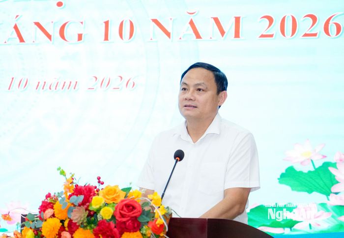 Đồng chí Phạm Ngọc Cảnh - Phó trưởng Ban Tuyên giáo Tỉnh ủy phát biểu kết luận. Ảnh: Phạm Bằng