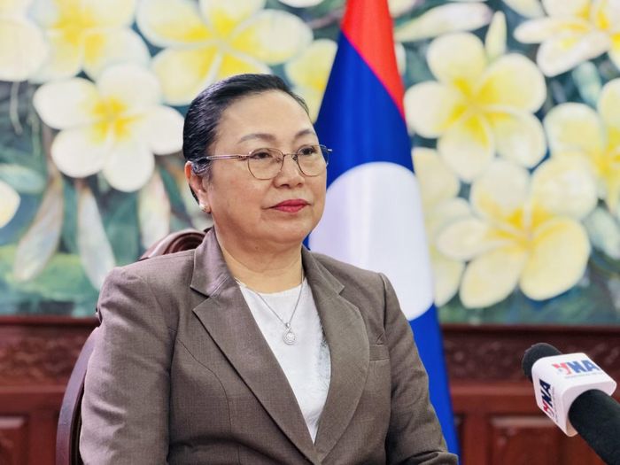 Đại sứ nước Cộng hòa Dân chủ Nhân dân Lào tại Việt Nam Khamphao Ernthavanh. (Ảnh: Việt Đức/TTXVN)