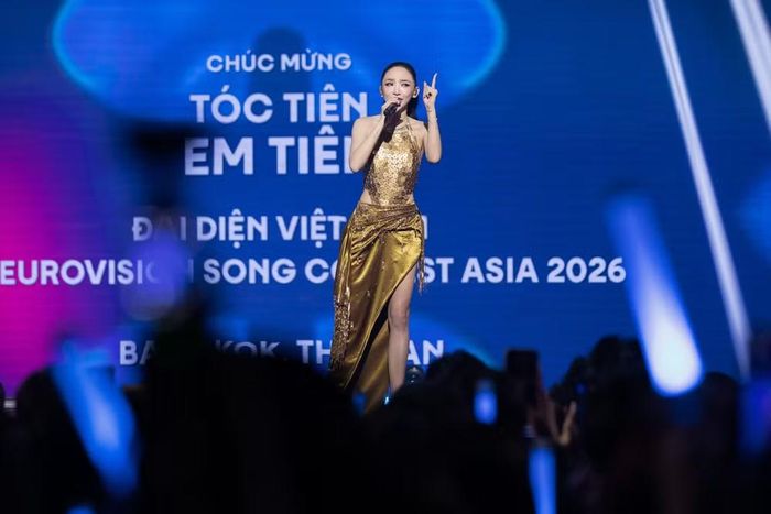 Tóc Tiên xúc động khi được công bố là ca khúc đại diện Việt Nam tại Eurovision Song Contest Asia 2026. (Ảnh: BTC)