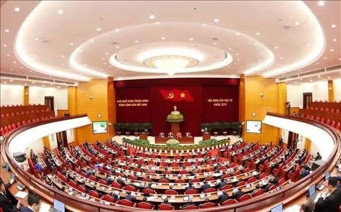 Phiên khai mạc Hội nghị lần thứ tư Ban Chấp hành Trung ương Đảng khóa XIV. Ảnh: Phương Hoa/TTXVN