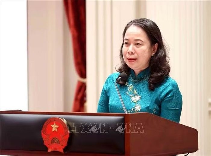 Đồng chí Võ Thị Ánh Xuân, Bí thư Trung ương Đảng, Phó Chủ tịch nước phát biểu. Ảnh: An Đăng/TTXVN