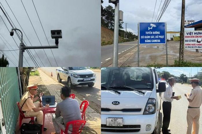 Lực lượng Cảnh sát giao thông trực tiếp ghi nhận hình ảnh từ máy đo tốc độ cố định và xử lý các trường hợp vi phạm.
