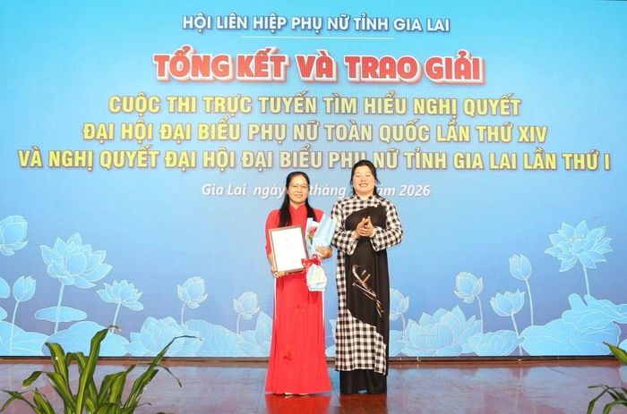 Trao giải Cuộc thi trực tuyến tìm hiểu Nghị quyết Đại hội đại biểu Phụ nữ toàn quốc lần thứ XIV và Nghị quyết Đại hội đại biểu Phụ nữ tỉnh Gia Lai lần thứ I