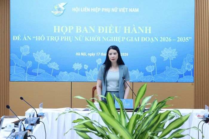 Phó Chủ tịch Thường trực Hội LHPN Việt Nam Trần Lan Phương phát biểu chỉ đạo tại cuộc họp Ban Điều hành Đề án "Hỗ trợ phụ nữ khởi nghiệp giai đoạn 2026-2035". Ảnh: Thu Hà