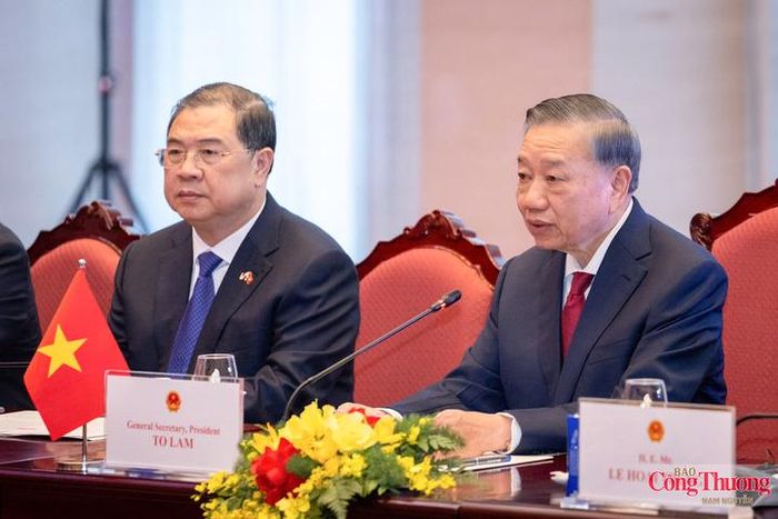 Tổng Bí thư, Chủ tịch nước Tô Lâm phát biểu tại hội đàm.