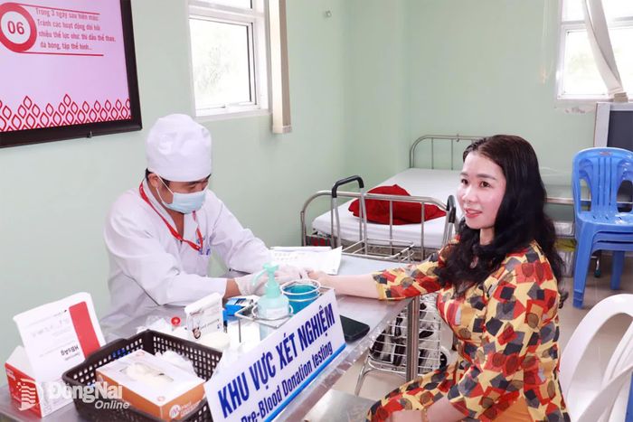 Đều đặn 3 tháng, chị Lý hiến máu 1 lần để bổ sung nguồn máu dự trữ cho cơ sở y tế cứu người. Ảnh: Bích Nhàn