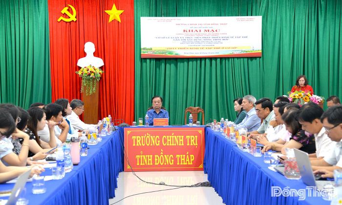 Quang cảnh Chương trình giảng thử nghiệm tại Trường Chính trị tỉnh Đồng Tháp. 