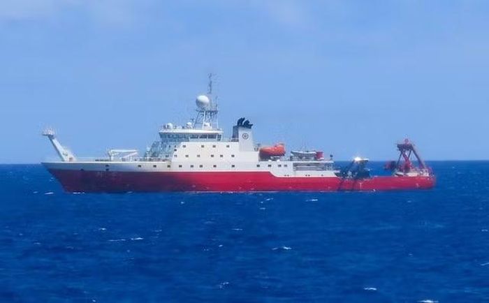 Tàu khảo sát Kexue của Trung Quốc hoạt động trong EEZ của Nhật Bản, cách đảo Ishigaki khoảng 72 km về phía bắc ngày 5.10.2026 Ảnh: AFP