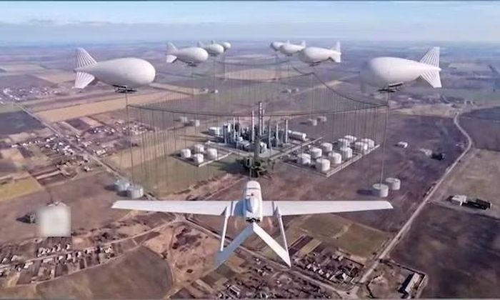 Hệ thống rào chắn bằng khí cầu chống UAV của Nga. Đồ họa: Vesti