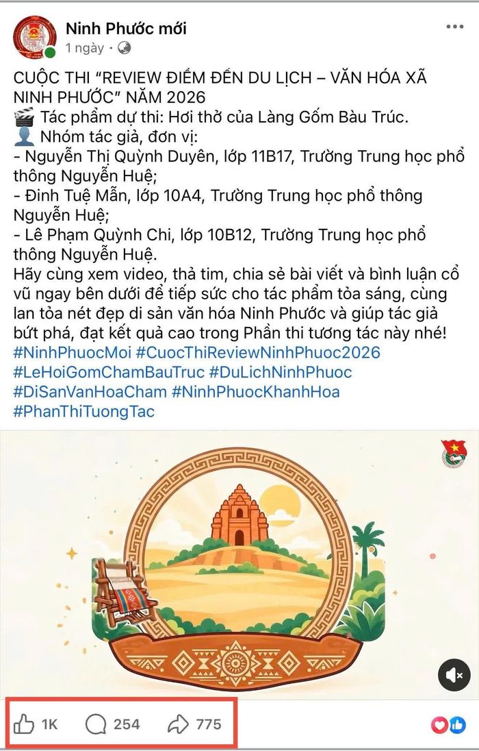 Tác phẩm nhận được lượng tương tác cao trên mạng xã hội.