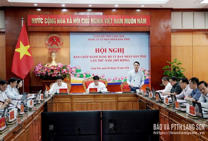 Lãnh đạo Đảng ủy UBND tỉnh phát biểu tại hội nghị