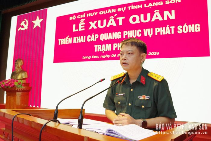 Thủ trưởng Bộ CHQS tỉnh giao nhiệm vụ cho lực lượng thực hiện nhiệm vụ