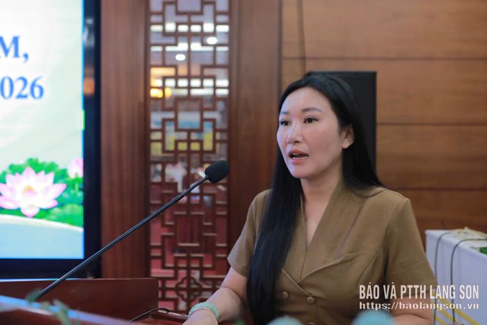 Đại diện Hội LHPN phường Tam Thanh phát biểu tại hội nghị