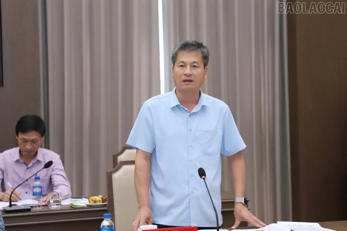 Đồng chí Ngô Hạnh Phúc - Phó Chủ tịch thường trực UBND tỉnh phát biểu tại buổi làm việc