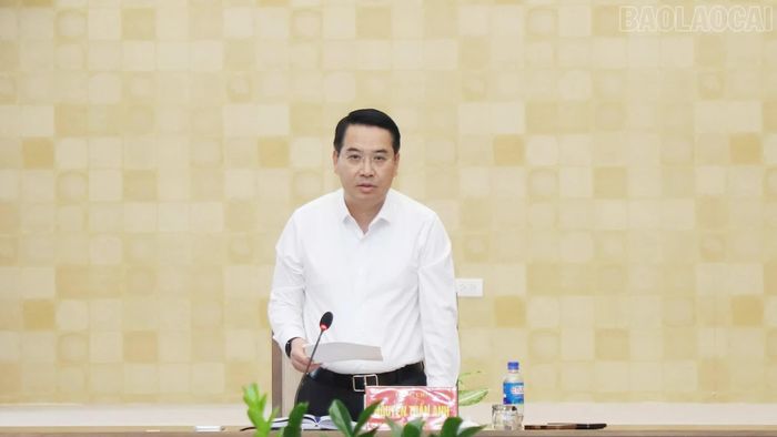 Đồng chí Nguyễn Tuấn Anh - Phó Bí thư Tỉnh ủy, Chủ tịch UBND tỉnh phát biểu kết luận buổi làm việc.