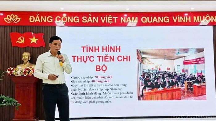 Phần thi của Bí thư Chi bộ Bàn Văn Ton tại Hội thi Bí thư Chi bộ giỏi xã Mỏ Vàng năm 2026.