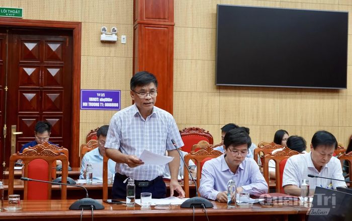 Đại diện lãnh đạo Sở Xây dựng phát biểu tại buổi làm việc - Ảnh: H.N