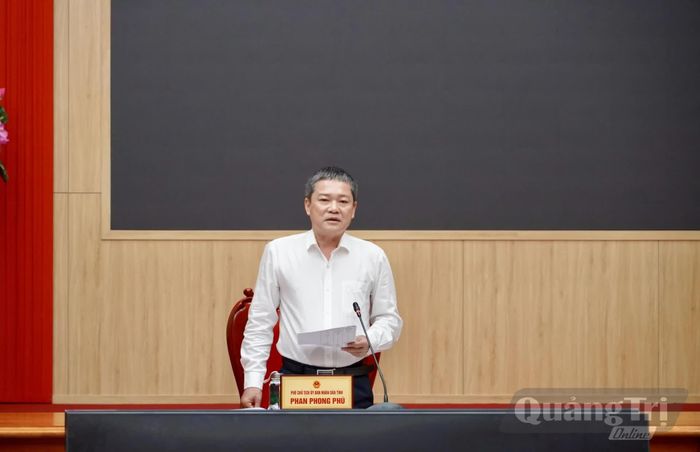 Đồng chí Phan Phong Phú, Phó Chủ tịch UBND tỉnh phát biểu kết luận tại buổi làm việc - Ảnh: H.N