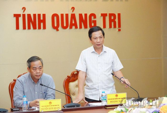 Đồng chí Hoàng Nam, Phó Chủ tịch Thường trực UBND tỉnh kết luận tại buổi làm việc - Ảnh: M.T
