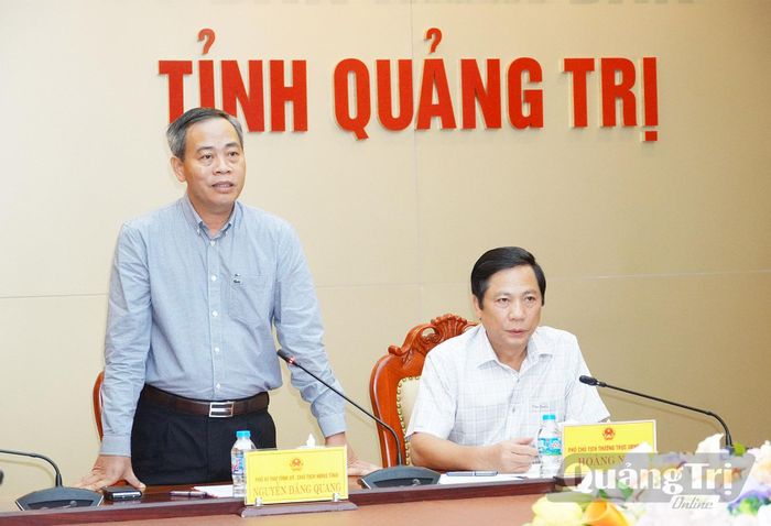 Đồng chí Nguyễn Đăng Quang, Phó Bí thư Tỉnh ủy, Chủ tịch HĐND tỉnh phát biểu tại buổi làm việc - Ảnh: M.T