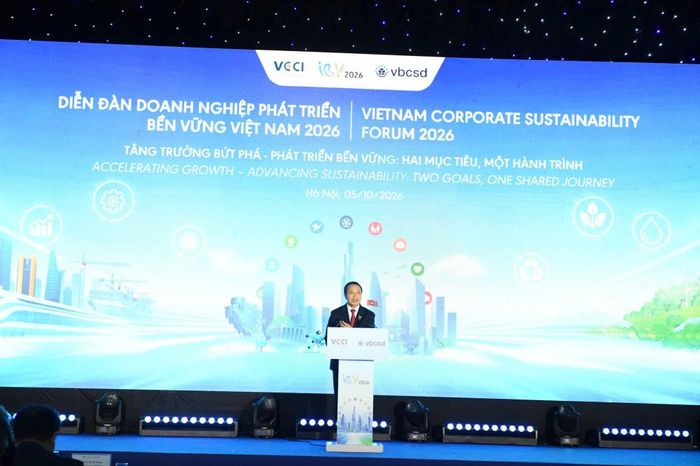 ông Nguyễn Quang Vinh, Phó Chủ tịch VCCI, Chủ tịch VBCSD: Tăng trưởng bứt phá và phát triển bền vững không phải là hai lựa chọn tách rời, mà cần được triển khai trong cùng một hành trình chuyển đổi. (Ảnh: Quốc Tuấn)