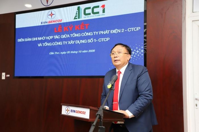 Ông Trần Phú Thái - Chủ tịch Hội đồng Quản trị EVNGENCO2 chia sẻ tại buổi lễ.