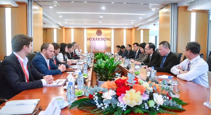 Toàn cảnh buổi làm việc giữa Bộ Xây dựng và đoàn công tác Cộng hòa Áo.