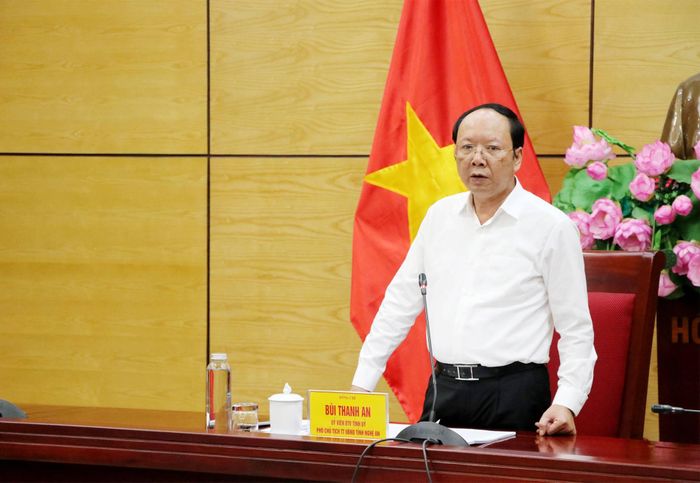 Phó Chủ tịch Thường trực UBND tỉnh Nghệ An Bùi Thanh An phát biểu kết luận.