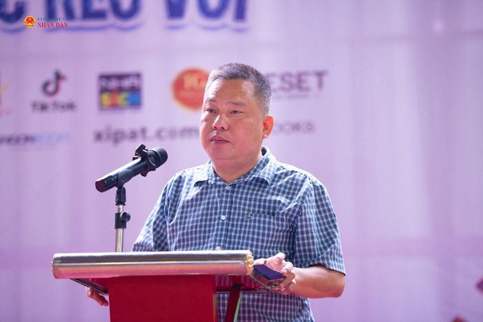 Anh Hoàng Tuấn Việt - Ủy viên đoàn chủ tịch ủy ban TW Hội Liên hiệp thanh niên Việt Nam, Trưởng ban biên tập cổng tri thức Thánh Gióng phát biểu