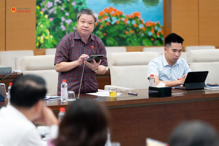 ĐBQH hoạt động chuyên trách tại Ủy ban Kinh tế và Tài chính Bùi Văn Dũng phát biểu. Ảnh: Phạm Thắng