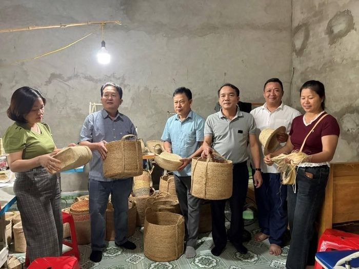 HTX Sợi chuối và Dịch vụ nông nghiệp Bảo Thắng sản xuất sản phẩm thủ công từ thân cây chuối.