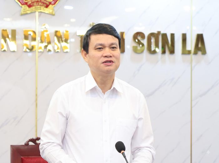 Đồng chí Đặng Ngọc Hậu, Phó Chủ tịch UBND tỉnh Sơn La phát biểu kết luận tại cuộc họp