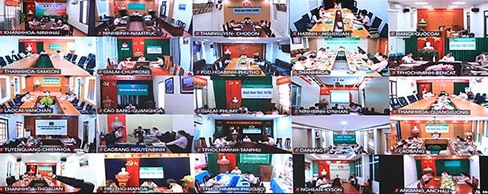 Quang cảnh điểm cầu tại các địa phương.