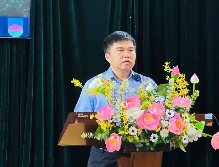Ông Nguyễn Văn Chính - PCT UBND xã Đam Rông 2 phát biểu tại hội thảo
