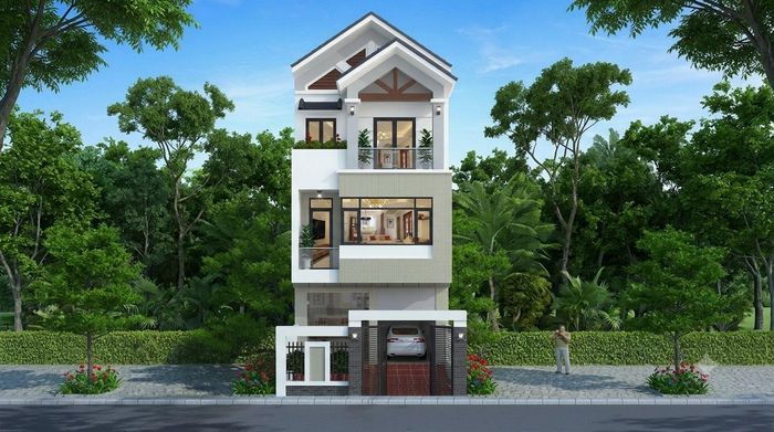 Nhà 3 tầng thường sử dụng móng băng hoặc móng cọc nhiều hơn. (Ảnh minh họa: AI)