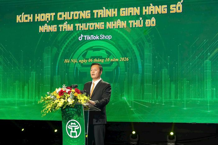 Giám đốc Sở Công thương Hà Nội Trần Đức Hải phát biểu tại sự kiện. Ảnh: Duy Khánh