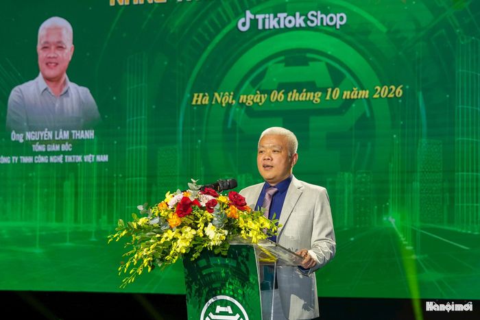 Tổng Giám đốc Công ty TNHH Công nghệ TikTok Việt Nam Nguyễn Lâm Thanh phát biểu tại sự kiện.