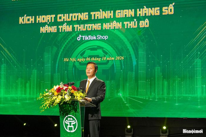 Giám đốc Sở Công Thương Hà Nội Trần Đức Hải phát biểu tại sự kiện.