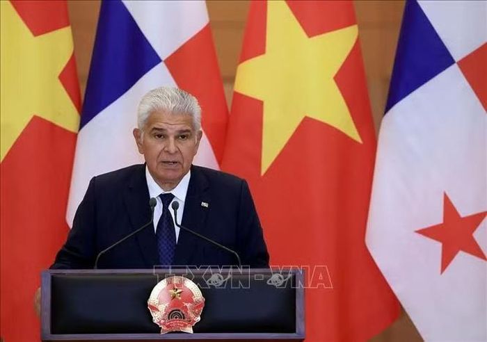 Tổng thống Cộng hòa Panama José Raúl Mulino phát biểu. Ảnh: TTXVN