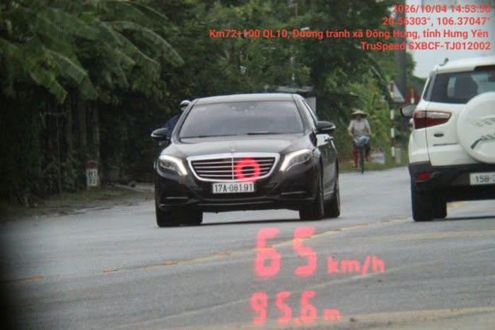 Hình ảnh các phương tiện vi phạm vượt quá tốc độ bị phạt nguội. Ảnh: CACC