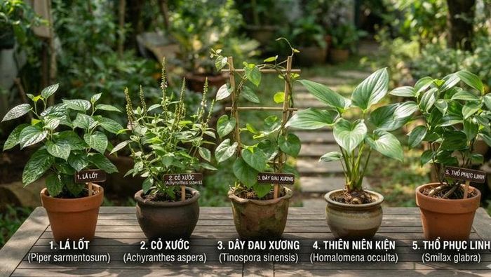 Một số cây thuốc nam có tác dụng giảm đau nhức xương khớp. Ảnh AI.