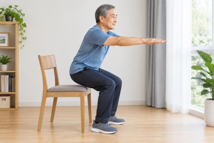 Tập sức mạnh vào buổi sáng là lựa chọn phù hợp với người trên 60 tuổi nếu cơ thể tỉnh táo và đáp ứng tốt với vận động. Ảnh minh họa AI.