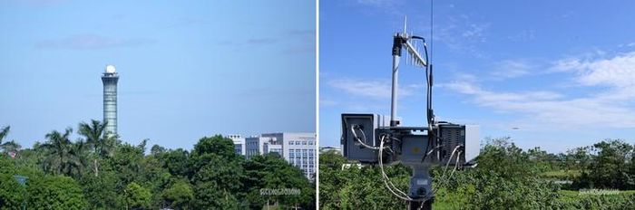 Khu vực Cảng hàng không quốc tế Nội Bài nhìn từ trận địa ra-đa. Ảnh: Tuấn Anh