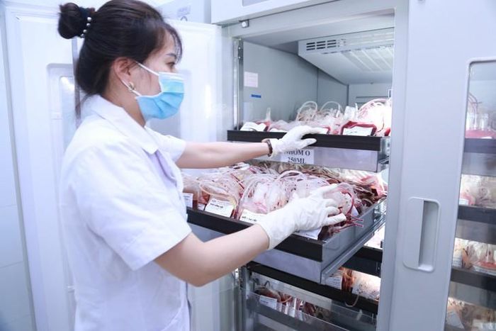 Kho dự trữ máu của Trung tâm Huyết học - Truyền máu Nghệ An.