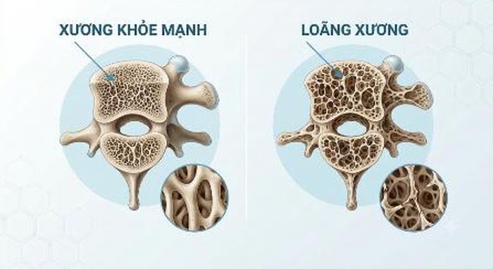 Loãng xương là tình trạng sức khoẻ âm thầm, do nhiều nguyên nhân gây ra.